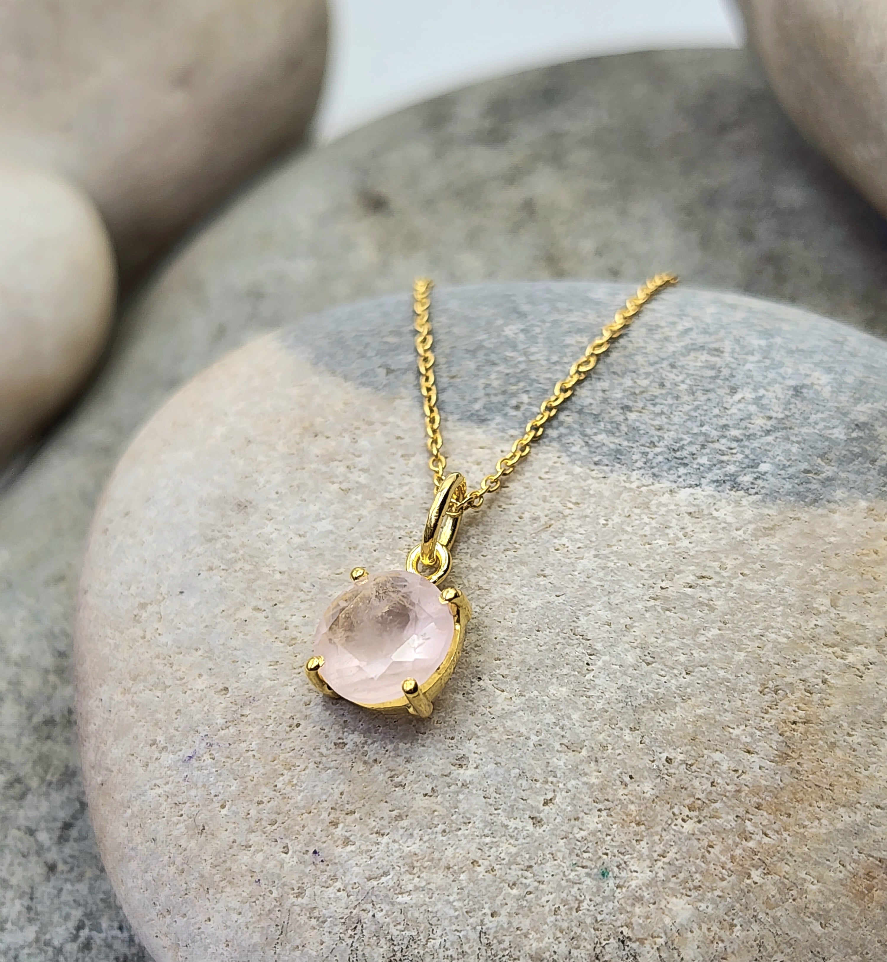 Gold rose clearance quartz necklace