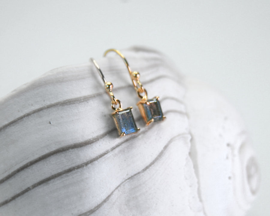 Embodied Radiance Earrings in Labradorite + Gold