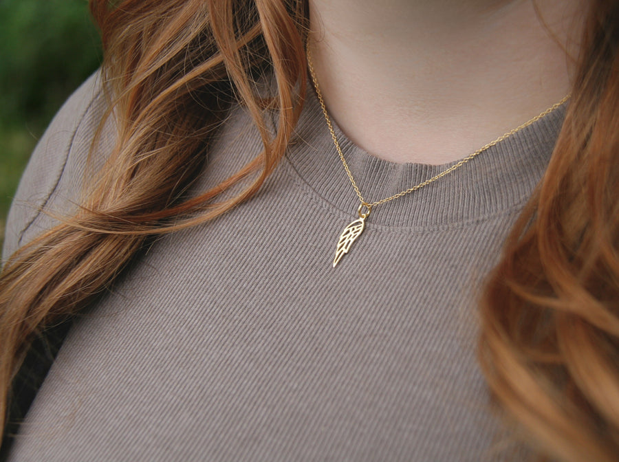 Angel Wing Necklace in Gold