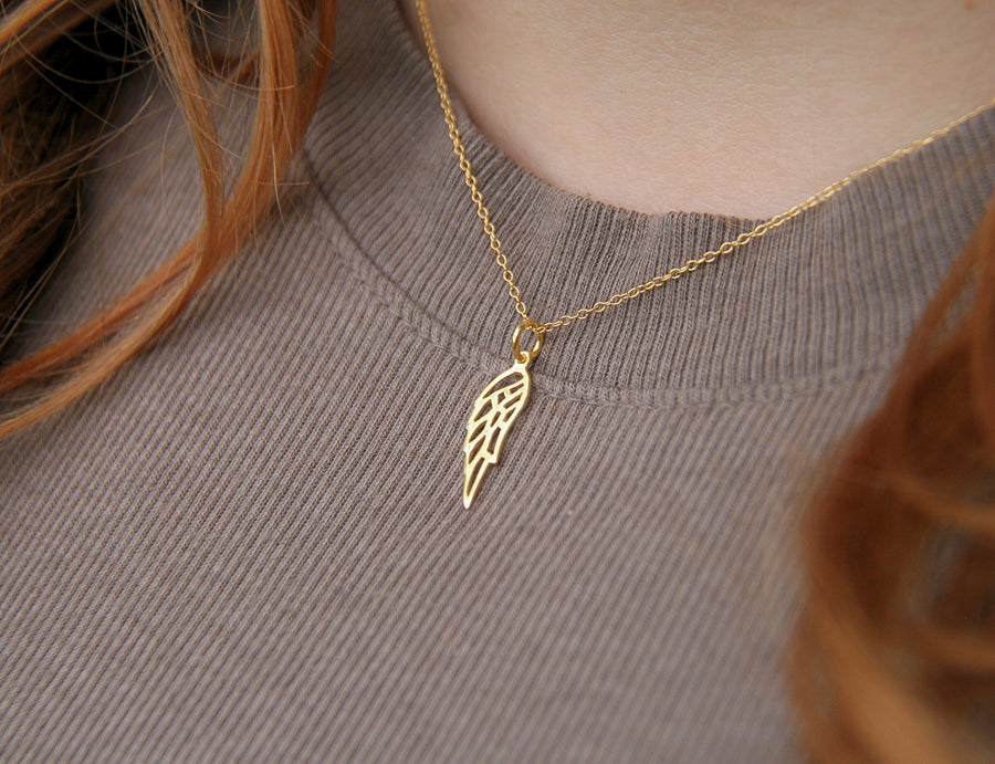 Angel Wing Necklace in Gold