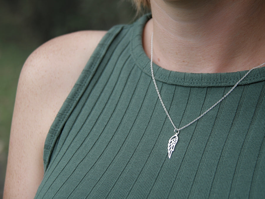 Angel Wing Necklace in Sterling Silver