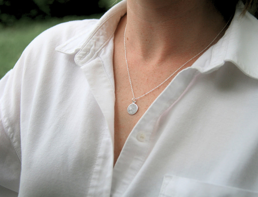 Hummingbird Necklace in Sterling Silver