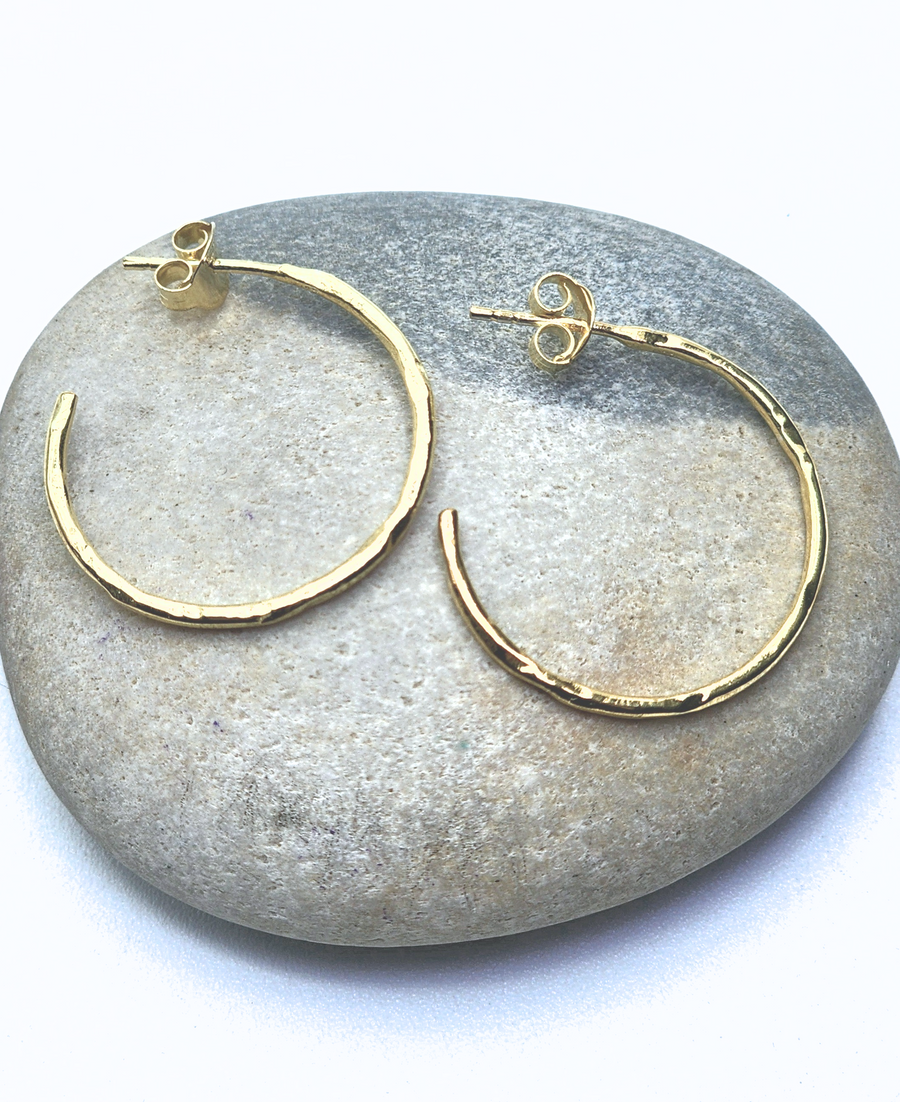 Textured Hoops 14k Gold Vermeil