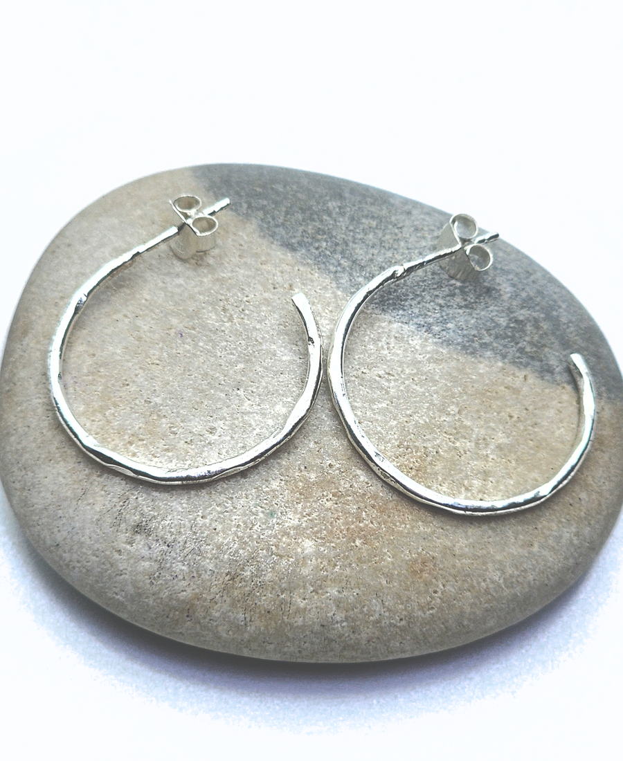 Textured Hoops 14k Gold Vermeil