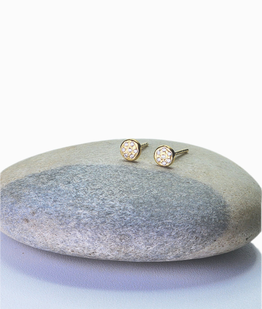 Clarity Earrings in Cubic Zirconia + Gold