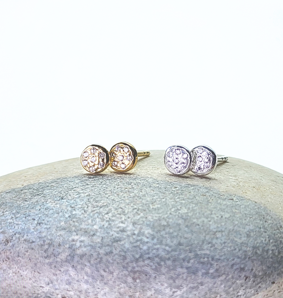 Clarity Earrings in Cubic Zirconia + Gold