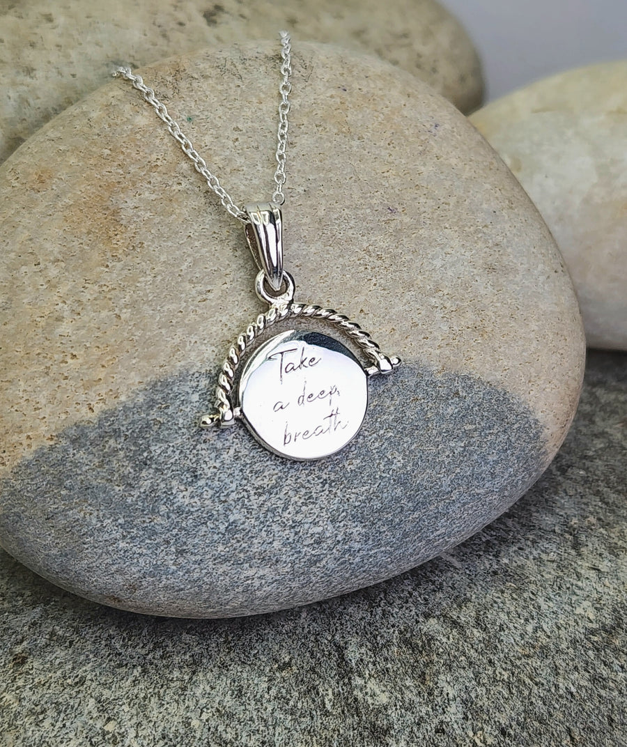 Take A Deep Breath Spinner Necklace in Sterling Silver