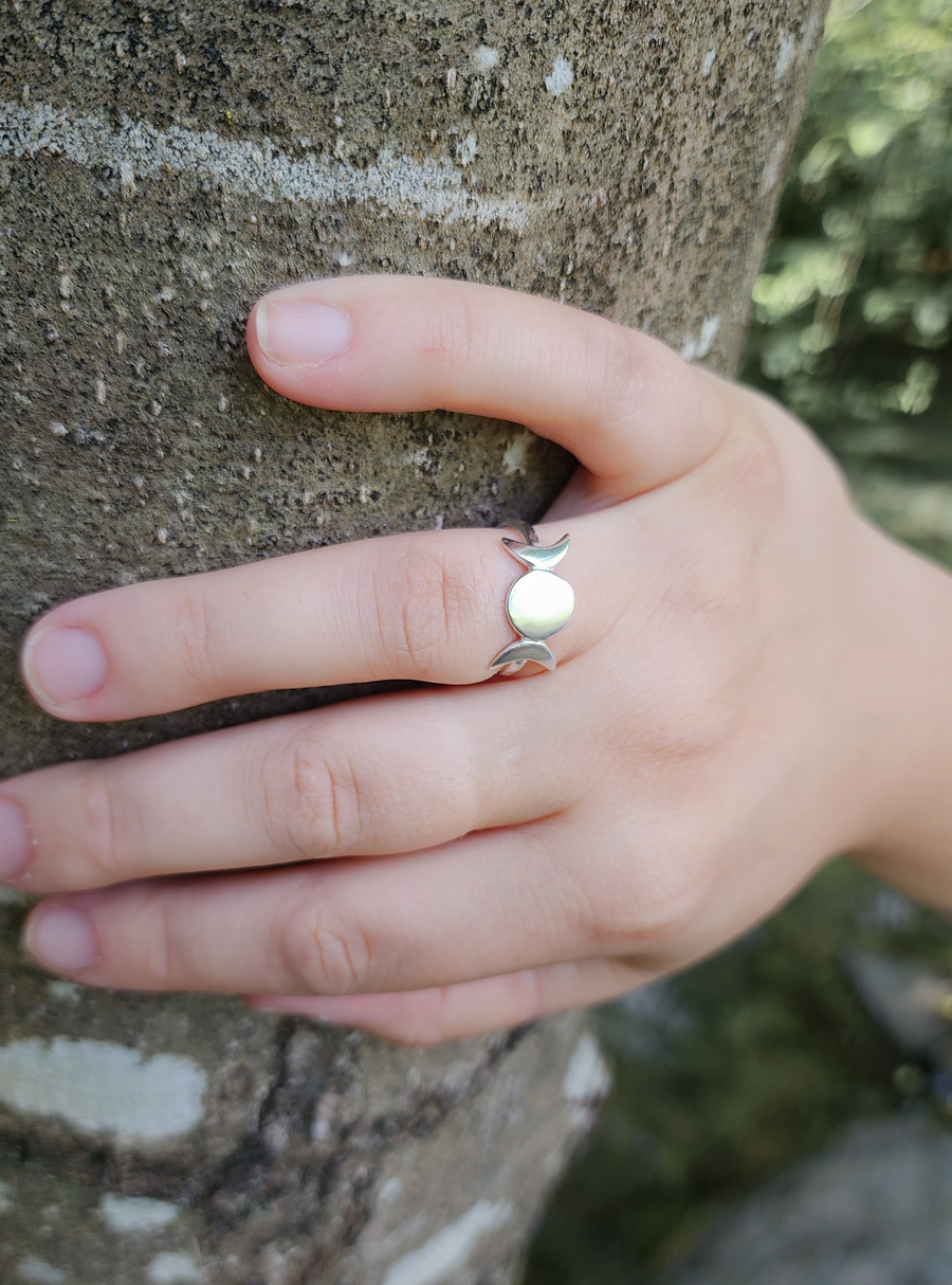 Celestial Moon Ring in Sterling Silver