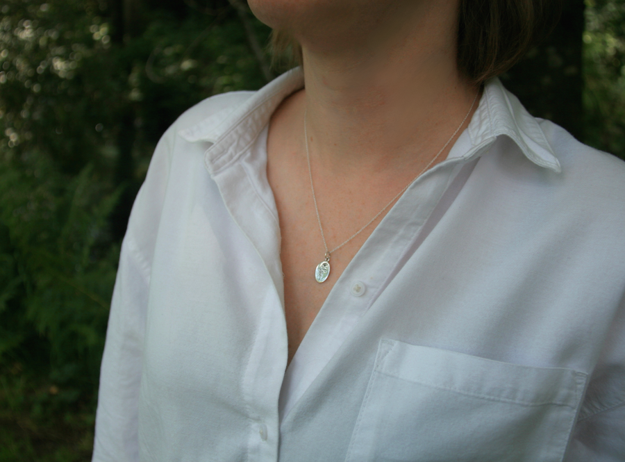 April Birth Flower Necklace in Sweetpea + Sterling Silver