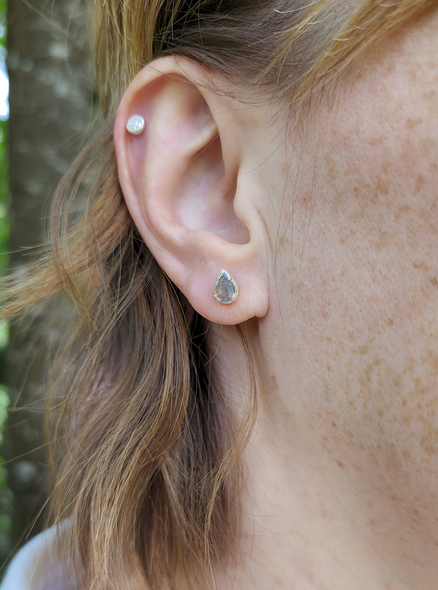 Effortless Earrings in Labradorite + Sterling Silver