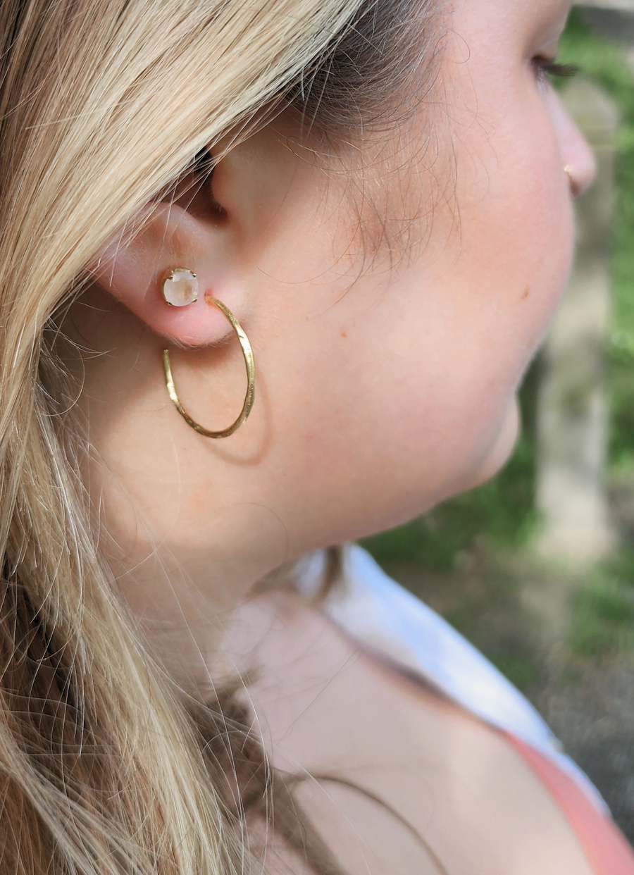 Textured Hoop Earrings in Gold