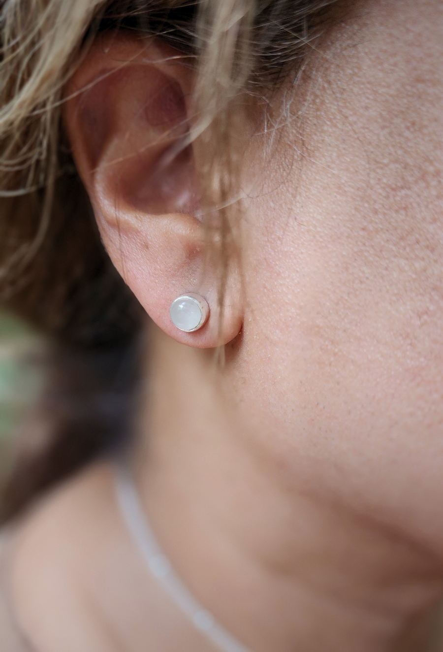 Nurture Earrings in Rose Quartz + Sterling Silver