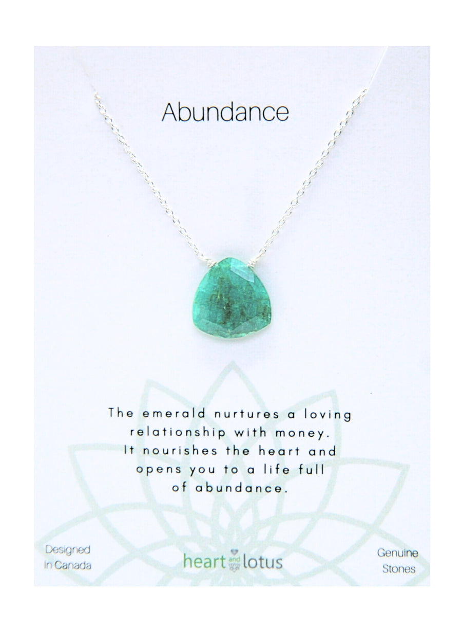 Abundance Necklace in Emerald Triangle + Sterling Silver