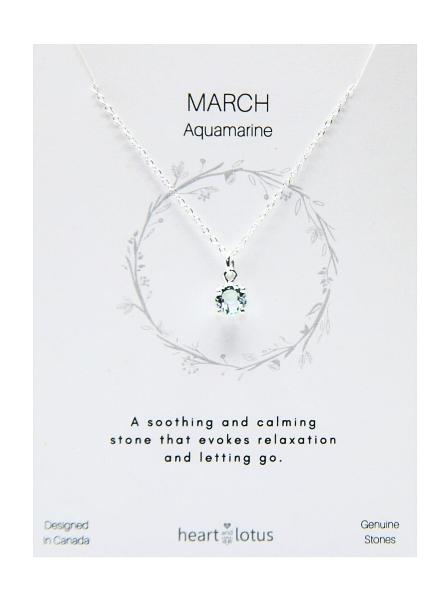 MARCH Birthstone Necklace in Aquamarine + Sterling Silver