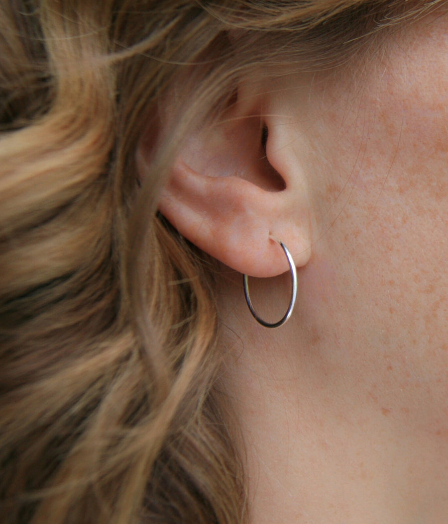 Bali Hoop Earrings in Sterling Silver