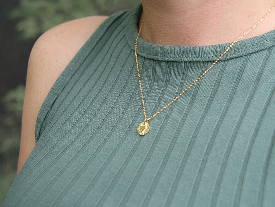 Expanding Heart Necklace in Gold